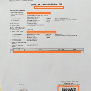 JASA PENGURUSAN SURAT PINDAH PENDUDUK (SKPWNI) TERCEPAT DI JOGJA